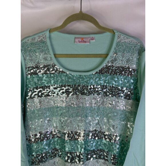 Quacker Factory Embellished Color Block Shirt - Picture 3 of 7